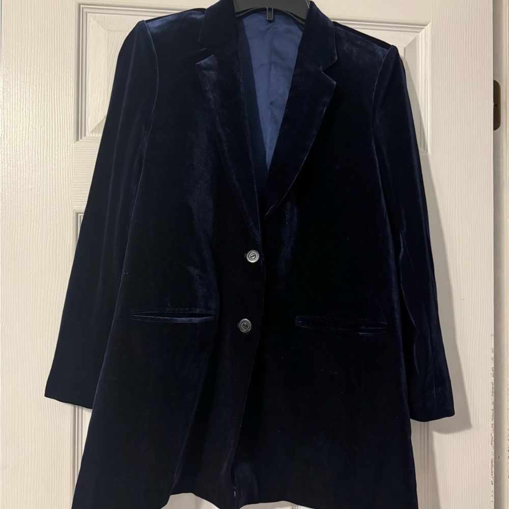 Classic Navy Velvet Women's Blazer